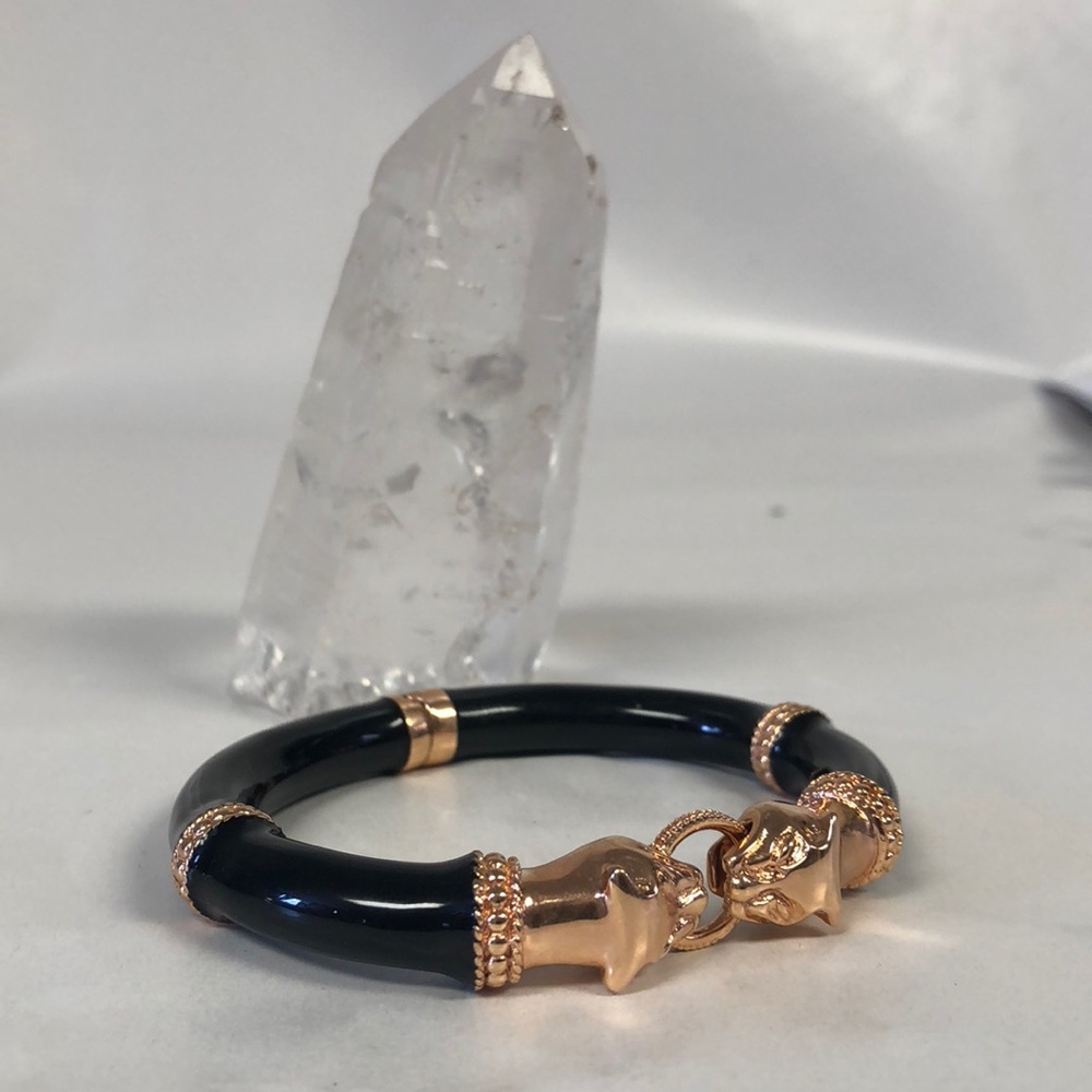 Panther Bracelet Bronze Black Enamel Milor Italy